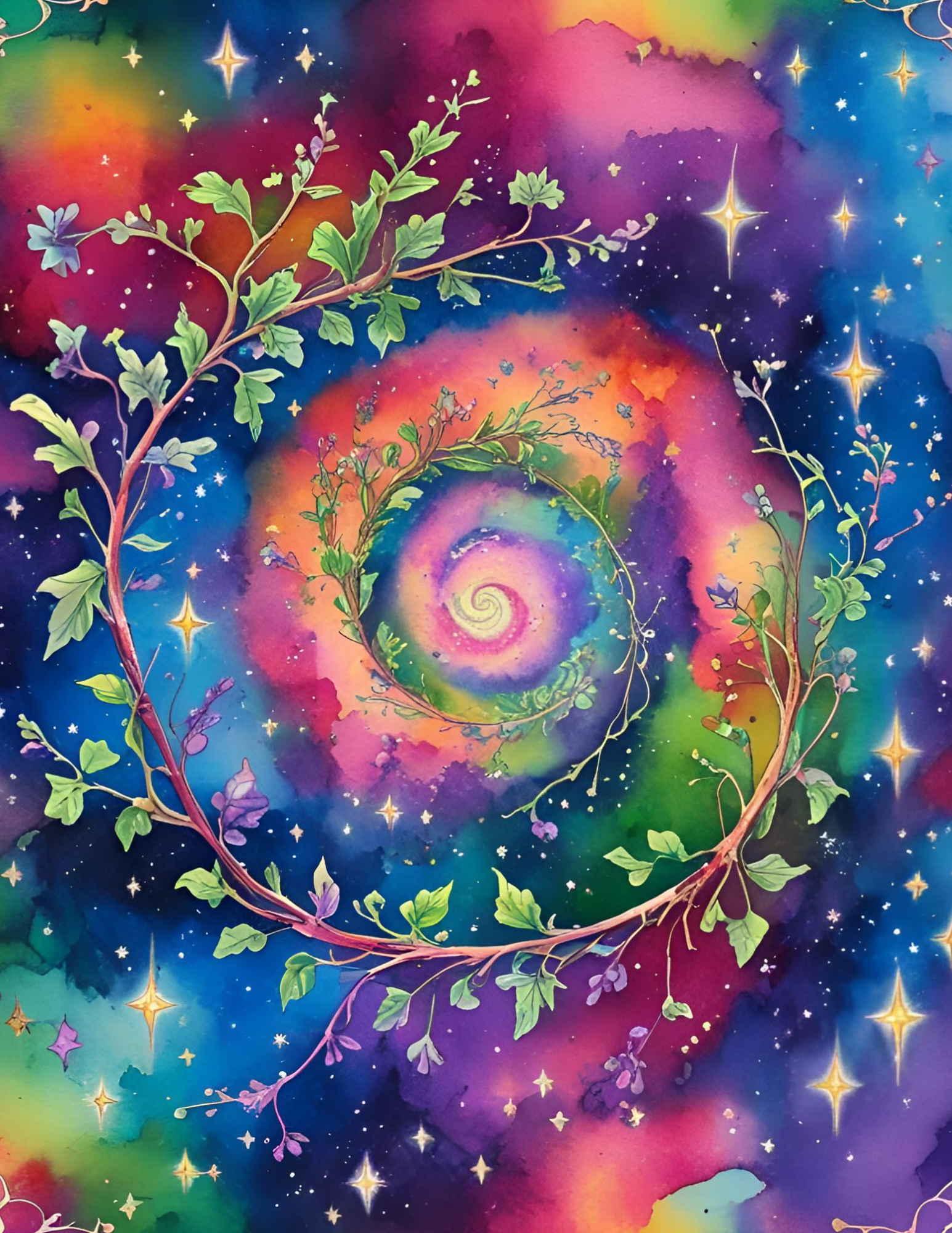24 Celestial Watercolor Digital Papers preview 2