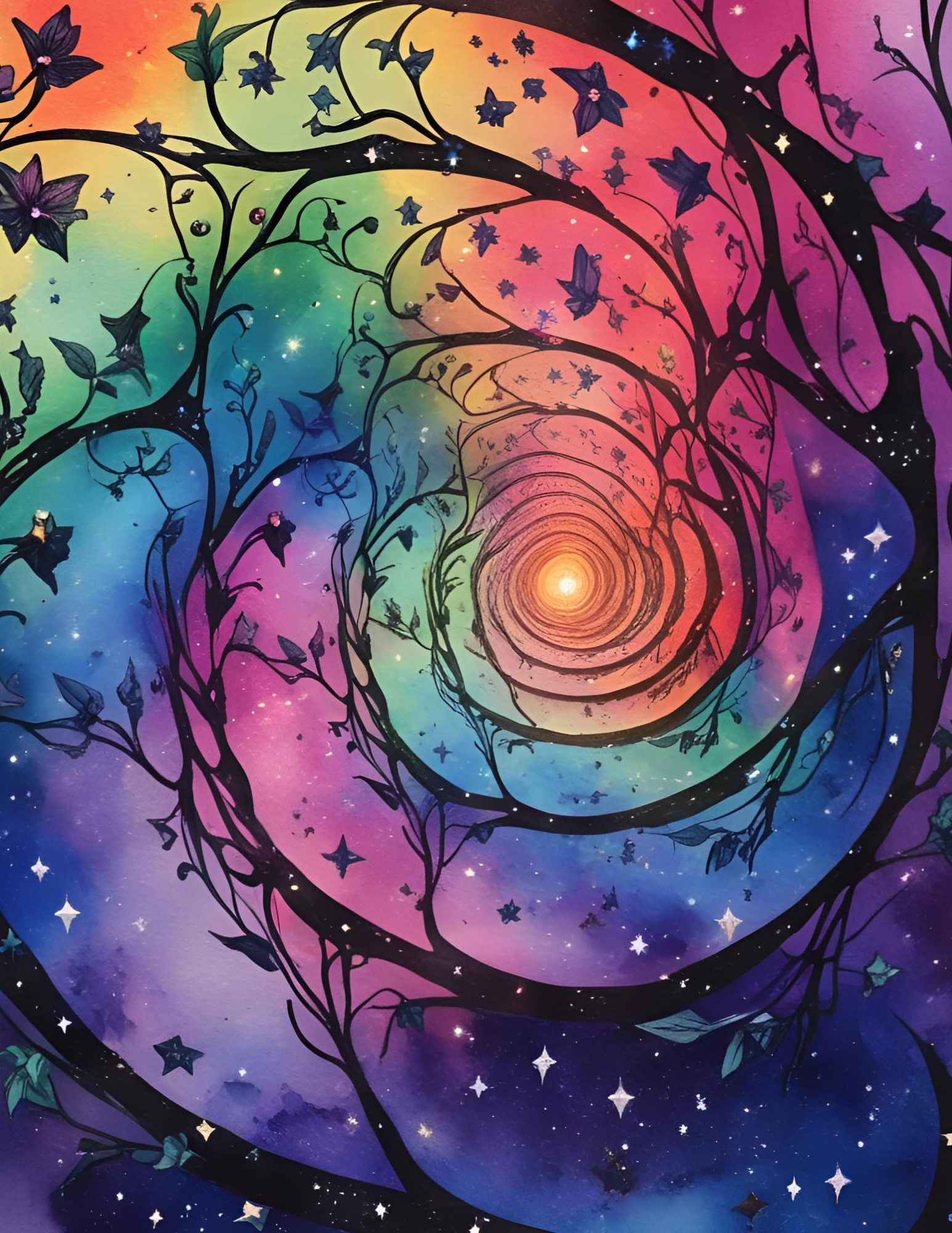 24 Celestial Watercolor Digital Papers preview 3
