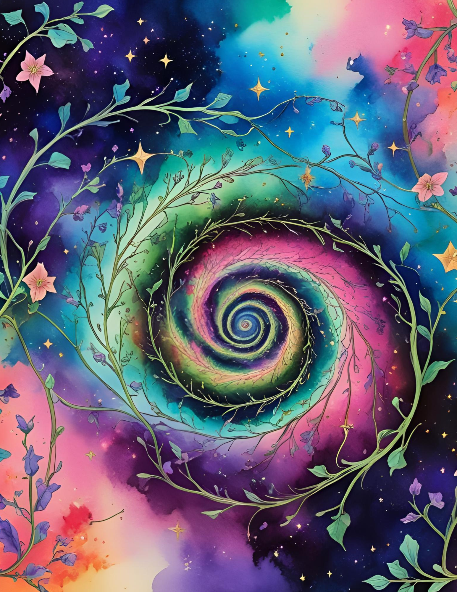 24 Celestial Watercolor Digital Papers preview 4